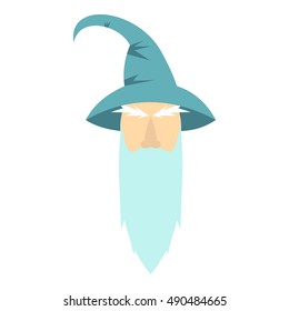 Wizard icon in flat style isolated on white background. Tricks symbol vector illustration