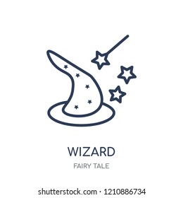 Wizard icon. Wizard linear symbol design from Fairy tale collection. Simple outline element vector illustration on white background.