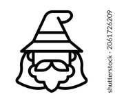 Wizard Icon or Logo in Line Style, perfect for website mobile app presentation