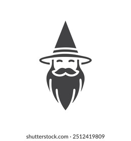 Wizard icon. Simple wizard icon with hat and beard, ideal for website or app design.