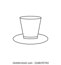 Wizard or illusionist hat icon isolated on white background. Vector illustration. Flat design.