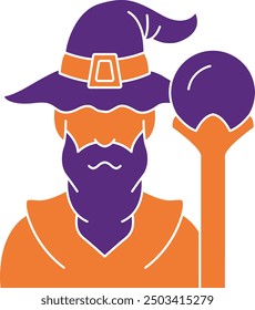 Wizard Illustration and Icon for Magic and Fantasy-Themed Designs