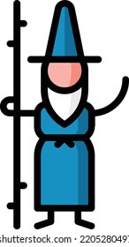 wizard isolated design element stock illustration. Vector on a white background