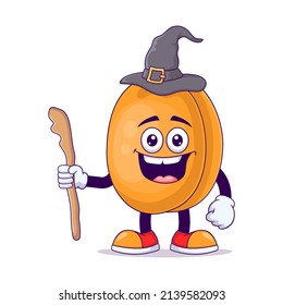 Wizard lemon cartoon mascot character vector illustration design