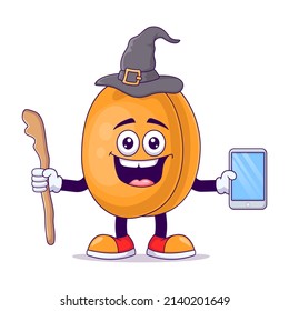 Wizard lemon cartoon mascot character vector illustration design