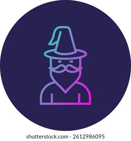 Wizard Line Circle Gradient Style