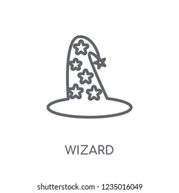 Wizard linear icon. Modern outline Wizard logo concept on white background from Fairy Tale collection. Suitable for use on web apps, mobile apps and print media.