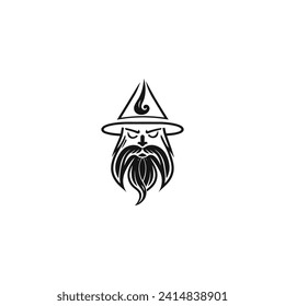 Wizard logo design illustration vector template, witch wizard logo