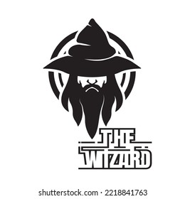 Wizard logo design. Warlock logo character