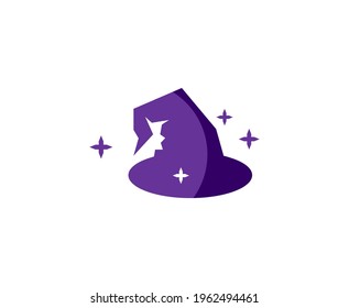 Wizard logo hat witch vector 