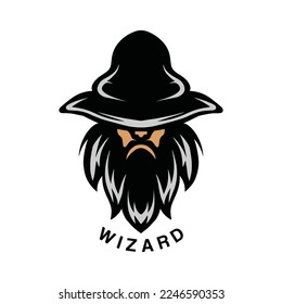 wizard Logo Vector Design silhouette illustration Symbol Icon