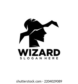 Wizard logos. witch graphic illustration