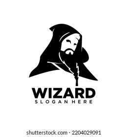 Wizard logos. witch graphic illustration