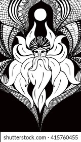 wizard with a long beard. zentagl. vector
