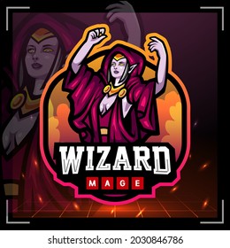 Wizard mage mascot. esport logo design