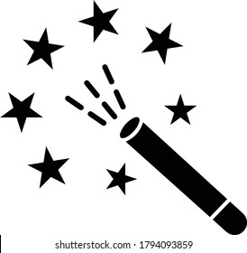 Wizard, Magic wand black icon