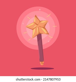 Wizard magic wand vector cartoon illustration isolated on background.