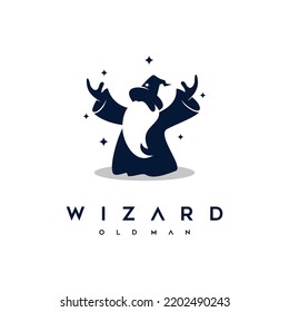 Wizard Magician Logo Design Illustrationen Vektorvorlage