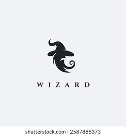 Wizard Magician logo design illustrations vector template ink drawing style