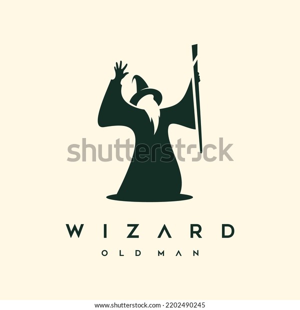 Wizard Magician Logo Design Illustrations Vector Stock Vector (Royalty ...