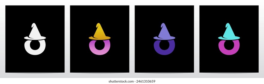 Wizard Magician Witch Hat on Letter Initial Logo Design O