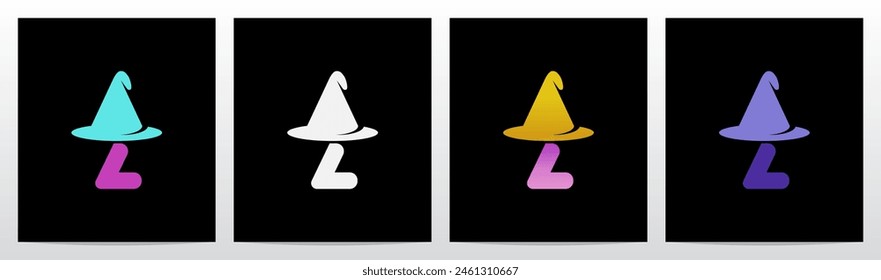 Wizard Magician Witch Hat on Letter Initial Logo Design Z