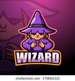 Wizard mascot esport logo design
