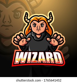 Wizard mascot esport logo design