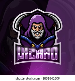 Wizard mascot esport logo design
