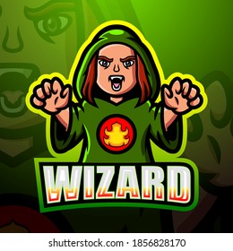 Wizard mascot esport logo design