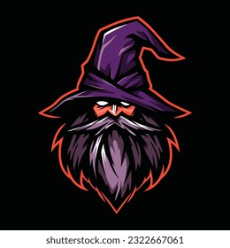 Wizard Mascot Logo for Esport. Wizard T-shirt Design. Wizard Logo. Wizard Sticker