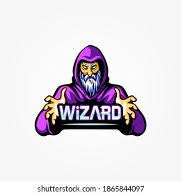 Wizard mascot logo icon design