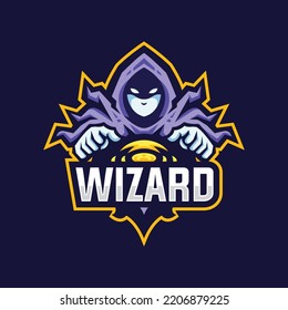 Wizard mascot logo vector. Esport logo.