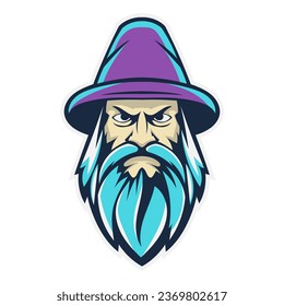 wizard mascot sport logo vector