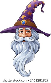 A wizard merlin cartoon beard magician man Halloween character mascot