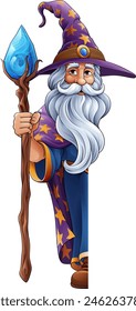 A wizard merlin cartoon beard magician man Halloween character mascot