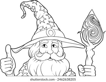 A wizard merlin cartoon beard magician man Halloween character mascot