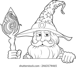 A wizard merlin cartoon beard magician man Halloween character mascot