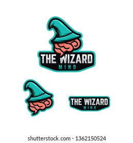 wizard mind logo design illustration concept.