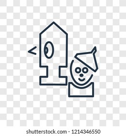 Wizard of oz concept vector linear icon isolated on transparent background, Wizard of oz concept transparency concept in outline style