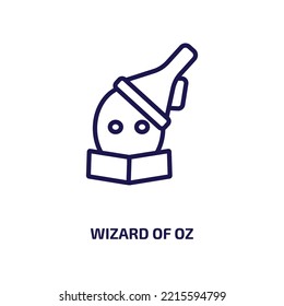 wizard of oz icon from education collection. Thin linear wizard of oz, oz, wizard outline icon isolated on white background. Line vector wizard of oz sign, symbol for web and mobile