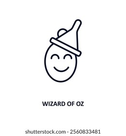 wizard of oz outline icon.  Thin line icon from education collection. Editable vector isolated on white background