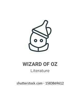 Wizard of oz outline vector icon. Thin line black wizard of oz icon, flat vector simple element illustration from editable literature concept isolated on white background