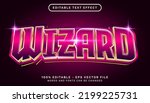 wizard pink light color 3d editable text effect template