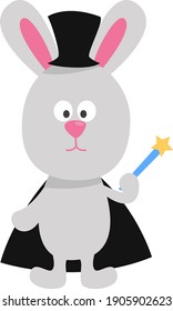 Conejo asistente, ilustración, vector sobre un fondo blanco.