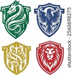 wizard school house animal emblem