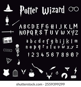 wizard school image and lettering pack