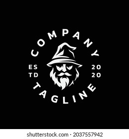 wizard silhouette modern logo design
