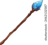 A wizard staff witch Halloween wizards magician wand design element