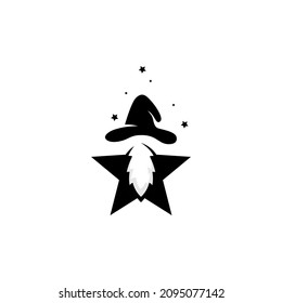 wizard star logo design vector